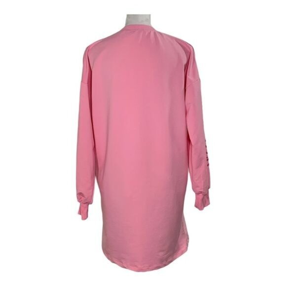 Boohoo Dress Womens Size 8 Mini Graphic Sweatshirt Long Sleeve Pink Fall Casual - Picture 5 of 10